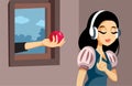 Princess Wearing Headphones Refusing Poison Apple Vector Illustration