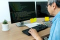Senior programmer work with Developing programming