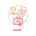 Senior red gradient concept icon