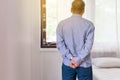 Senior retire asian men having serious depressed and looking something on window,Mental health care concept Royalty Free Stock Photo