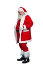 Senior Santa Claus standing on white background.