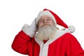 Senior Santa Claus on white background.