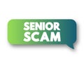 Senior Scam text message bubble, concept background Royalty Free Stock Photo