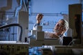 Senior scientist in a chemistry lab Royalty Free Stock Photo