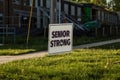 Senior Strong sign posted outside of a high school