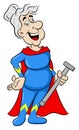 Senior super heroine with cape Royalty Free Stock Photo