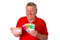 Senior with teeth model Royalty Free Stock Photo