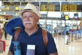 Senior traveler at the airport