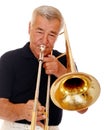 Senior Trombone Player Royalty Free Stock Photo