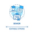 Senior turquoise concept icon