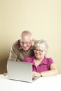 Senior using laptop Royalty Free Stock Photo