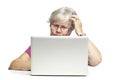 Senior using laptop Royalty Free Stock Photo