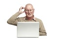 Senior using laptop Royalty Free Stock Photo