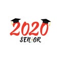 Senior 2020. vector illustration of a graduating class. Graphics elements for t-shirts, and the idea for the badge
