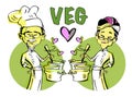 Senior Vegan Vegetarian Chef Couple