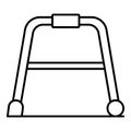 Senior walker icon, outline style