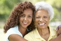 Senior Woman With Adult Daughter In Park Royalty Free Stock Photo