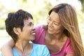 Senior Woman With Adult Daughter In Park Royalty Free Stock Photo