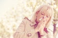 Senior Woman Allergy Pollen Royalty Free Stock Photo