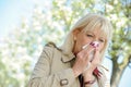 Senior Woman Allergy Pollen Royalty Free Stock Photo