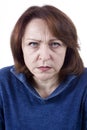 Senior woman with an angry expression Royalty Free Stock Photo