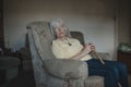 Senior Woman Napping at Home Royalty Free Stock Photo