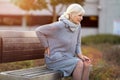 Senior woman with back pain Royalty Free Stock Photo