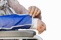 Senior woman with a broken arm on a plaster cast Royalty Free Stock Photo