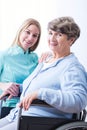 Senior woman and cheerfulness carer Royalty Free Stock Photo