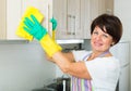 senior woman cleaning