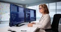 Senior Woman Coding Software Royalty Free Stock Photo