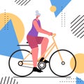 senior woman cycling aged sportswoman riding bicycle workout healthy lifestyle active old age concept