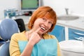 Senior woman in the dental office. Royalty Free Stock Photo