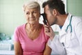 Senior woman at doctor's office Royalty Free Stock Photo