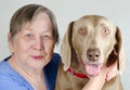 Senior woman and dog