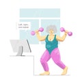 A senior woman doing aerobic exercise. Royalty Free Stock Photo