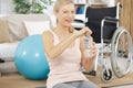 senior woman doing physical therapy Royalty Free Stock Photo