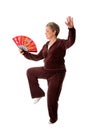 Senior woman doing Tai Chi Yoga exercise Royalty Free Stock Photo