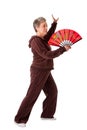 Senior woman doing Tai Chi Yoga exercise Royalty Free Stock Photo