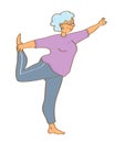 Senior woman doing yoga exercises