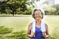 Senior Woman Exercise Park Outdoors Concept