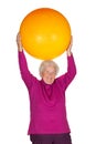 Senior woman exercising with gym ball Royalty Free Stock Photo