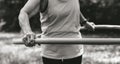 Senior woman exercising with a hula hoop Royalty Free Stock Photo