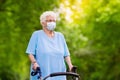 Senior woman in face mask. Virus outbreak