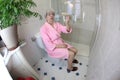 Senior woman feeling relaxed in the bathroom Royalty Free Stock Photo