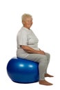 Senior woman with a fit ball Royalty Free Stock Photo