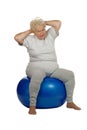 Senior woman with a fit ball Royalty Free Stock Photo