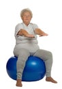 Senior woman with a fit ball