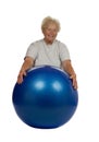 senior woman with a fitball Royalty Free Stock Photo