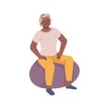 Senior woman on fitness ball doing exercises Royalty Free Stock Photo